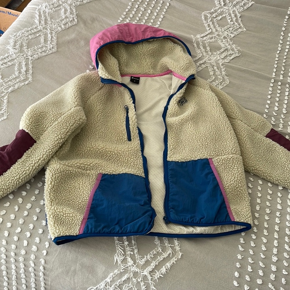 Peloton lined high pile fleece zip up hoodie